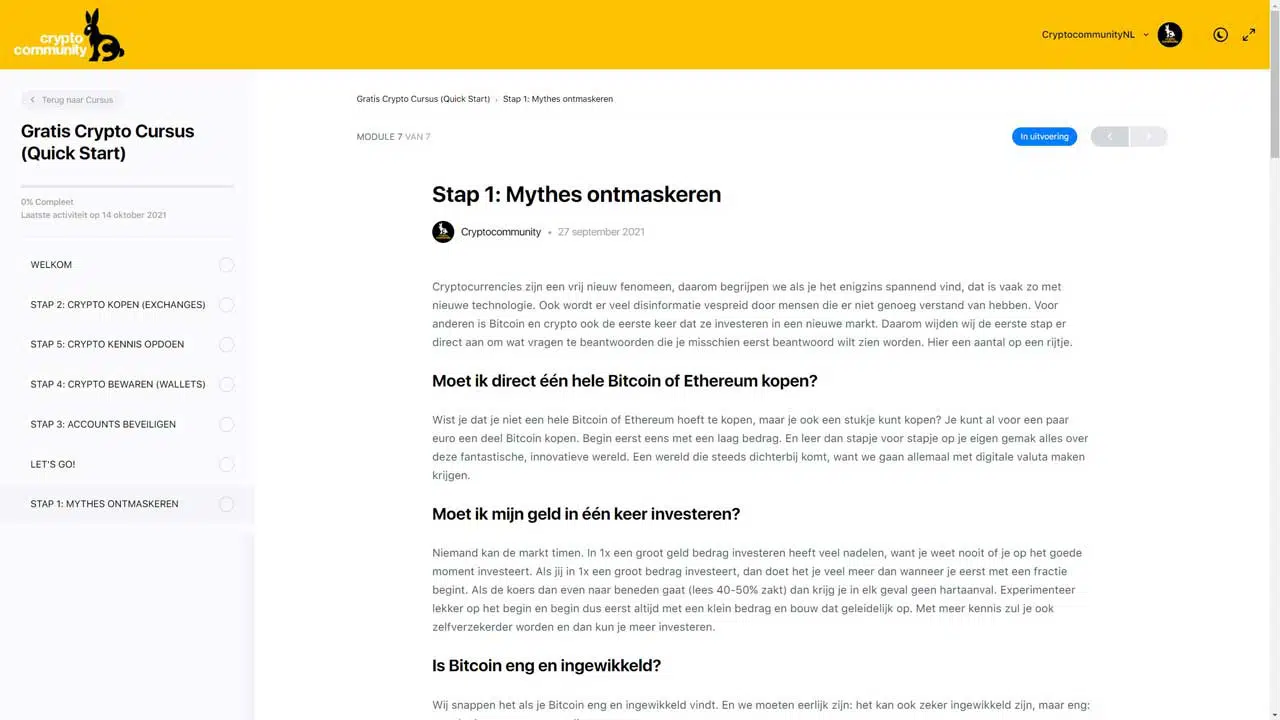 Gratis Crypto Cursus Stap 1