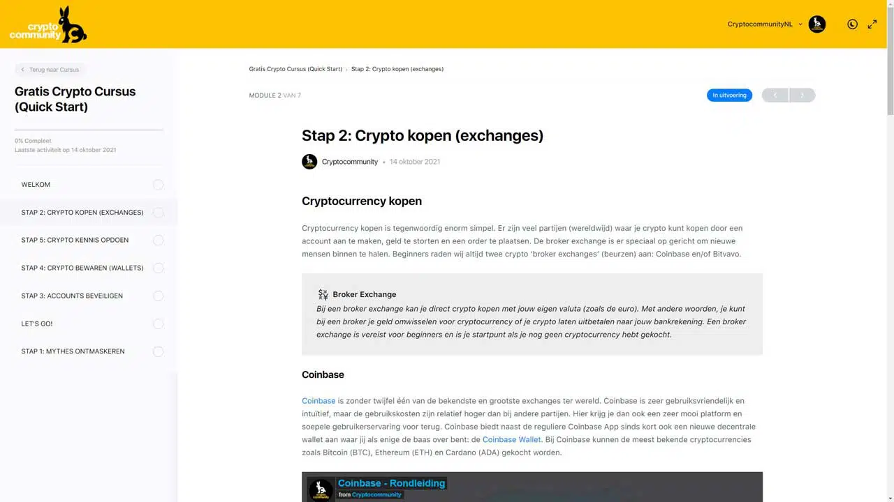 Gratis Crypto Cursus Stap 2