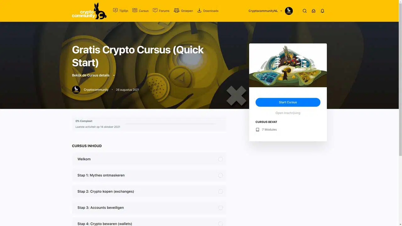 Gratis Crypto Cursus Homepage