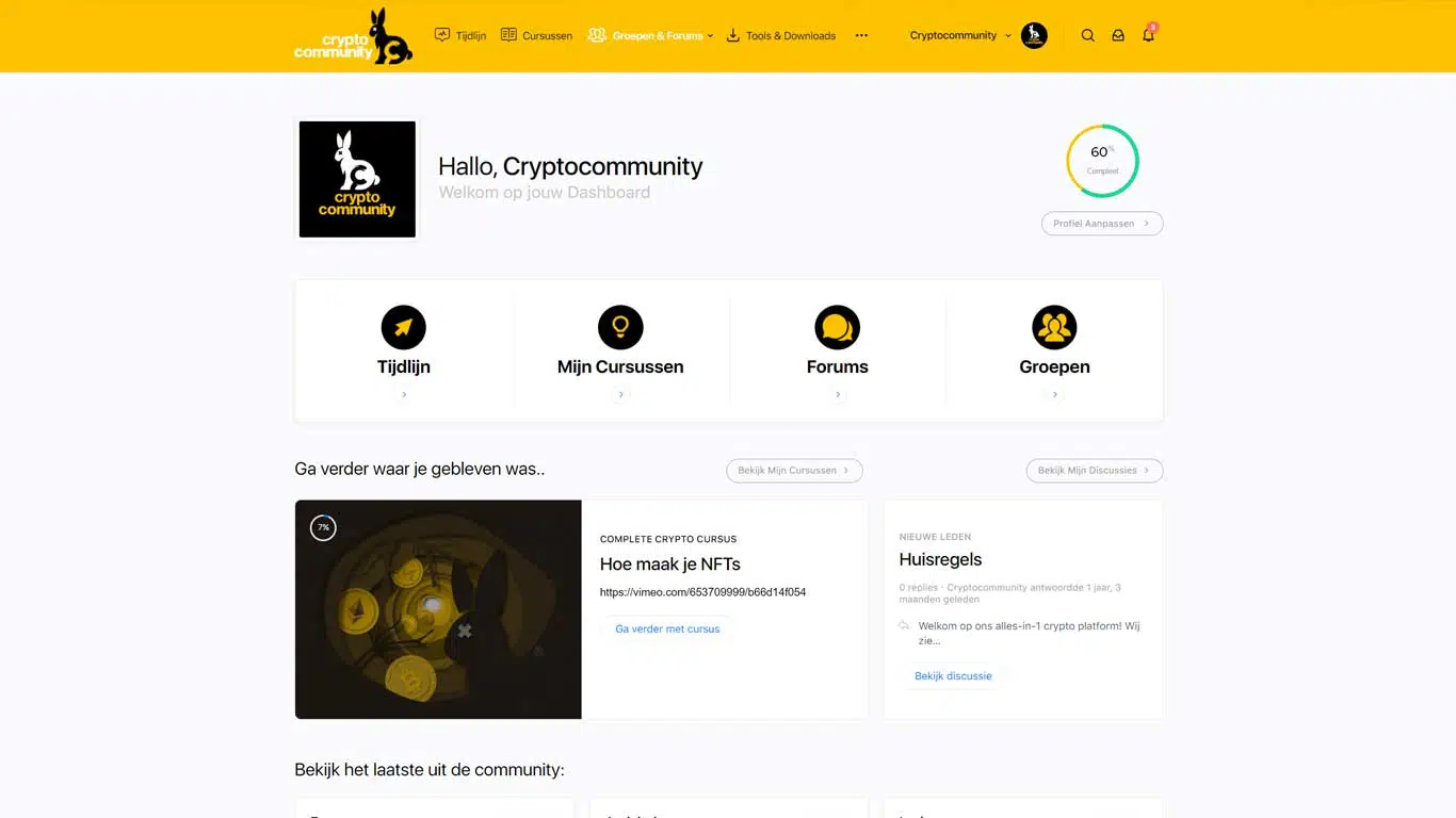 Leden Dashboard Cryptocommunity