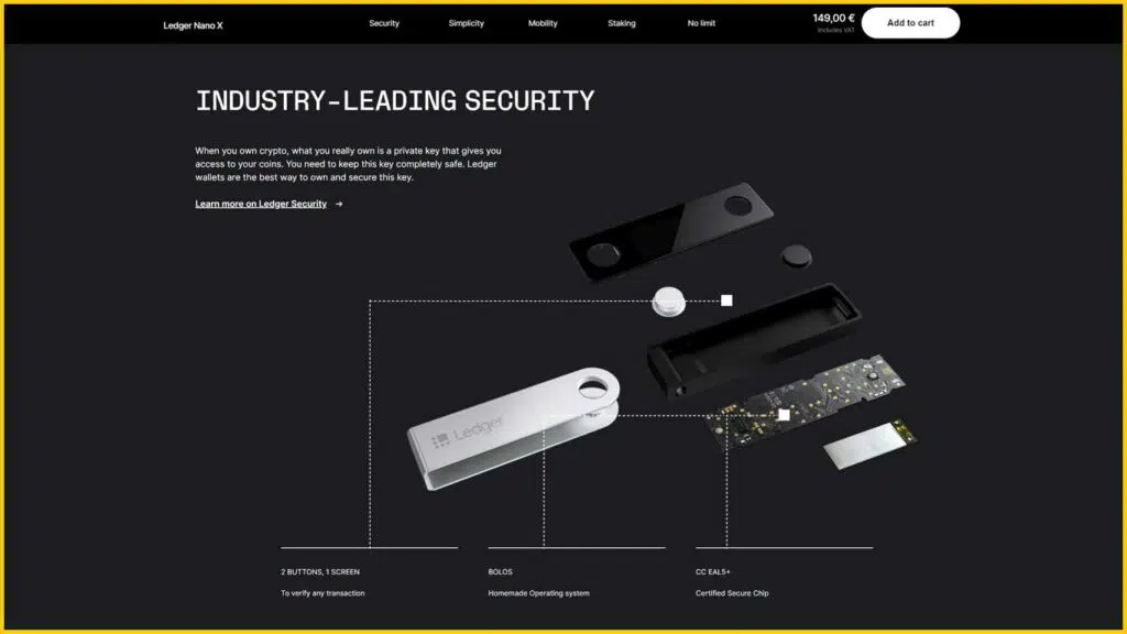 ledger nano x optimised